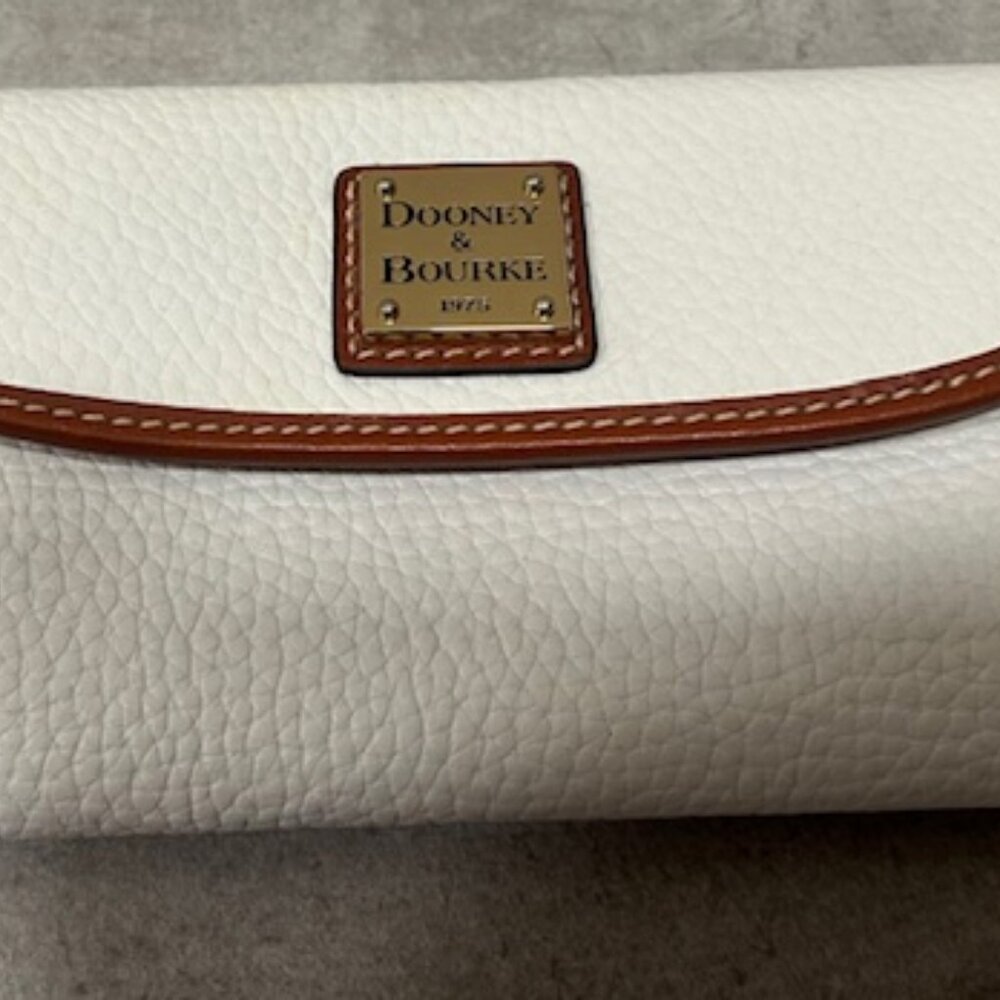Dooney & Bourke Bone White Pebble Grain Leather Continental Clutch Wallet